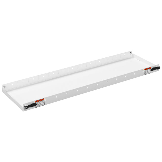 Weather Guard 9114-3-01 Fully-Hemmed White Heavy-Gauge Steel Accessory Shelf, 42" x 10"