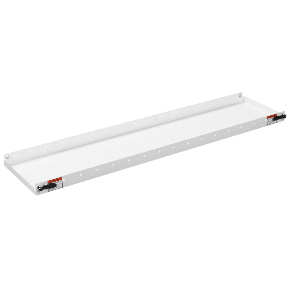 Weather Guard 9115-3-01 Fully-Hemmed White Heavy-Gauge Steel Accessory Shelf, 52" x 10"