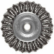 Weiler 08044 4" Standard Twist Wire Wheel, .014 Steel Fill, 1/2"-3/8" Arbor Hole