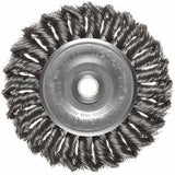 Weiler 08044 4" Standard Twist Wire Wheel, .014 Steel Fill, 1/2"-3/8" Arbor Hole