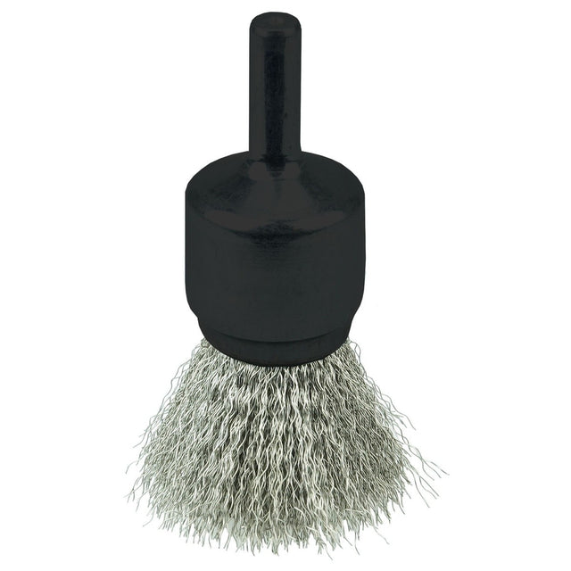 Weiler 10017 3/4" Crimped Stainless Steel Wire End Brush for Light Duty Cleaning