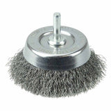 Weiler 14302 2 3/4 in. Crimped Wire Cup Brush, .0118 Steel Fill 1/4 in. Stem