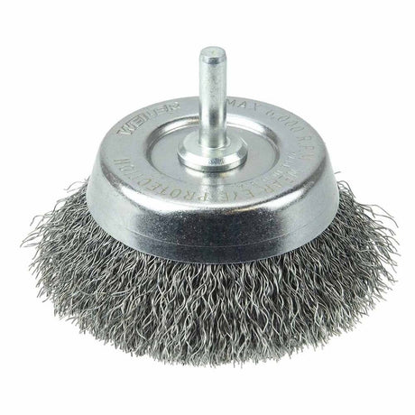 Weiler 14302 2 3/4 in. Crimped Wire Cup Brush, .0118 Steel Fill 1/4 in. Stem