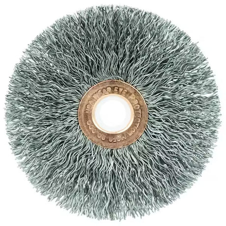 Weiler 15573 3 in Copper Center Crimped Wire Wheel Brush with 1/2 in-3/8 in Arbor Hole (1 Pack)