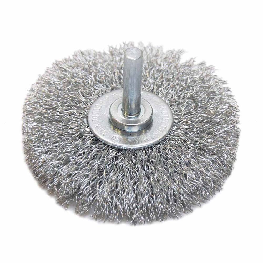 Weiler 36011 Vortec Pro 3 in. Crimped Carbon Steel Wheel Brush, 1/4 in. Shank, 20000 RPM (10 Pack)