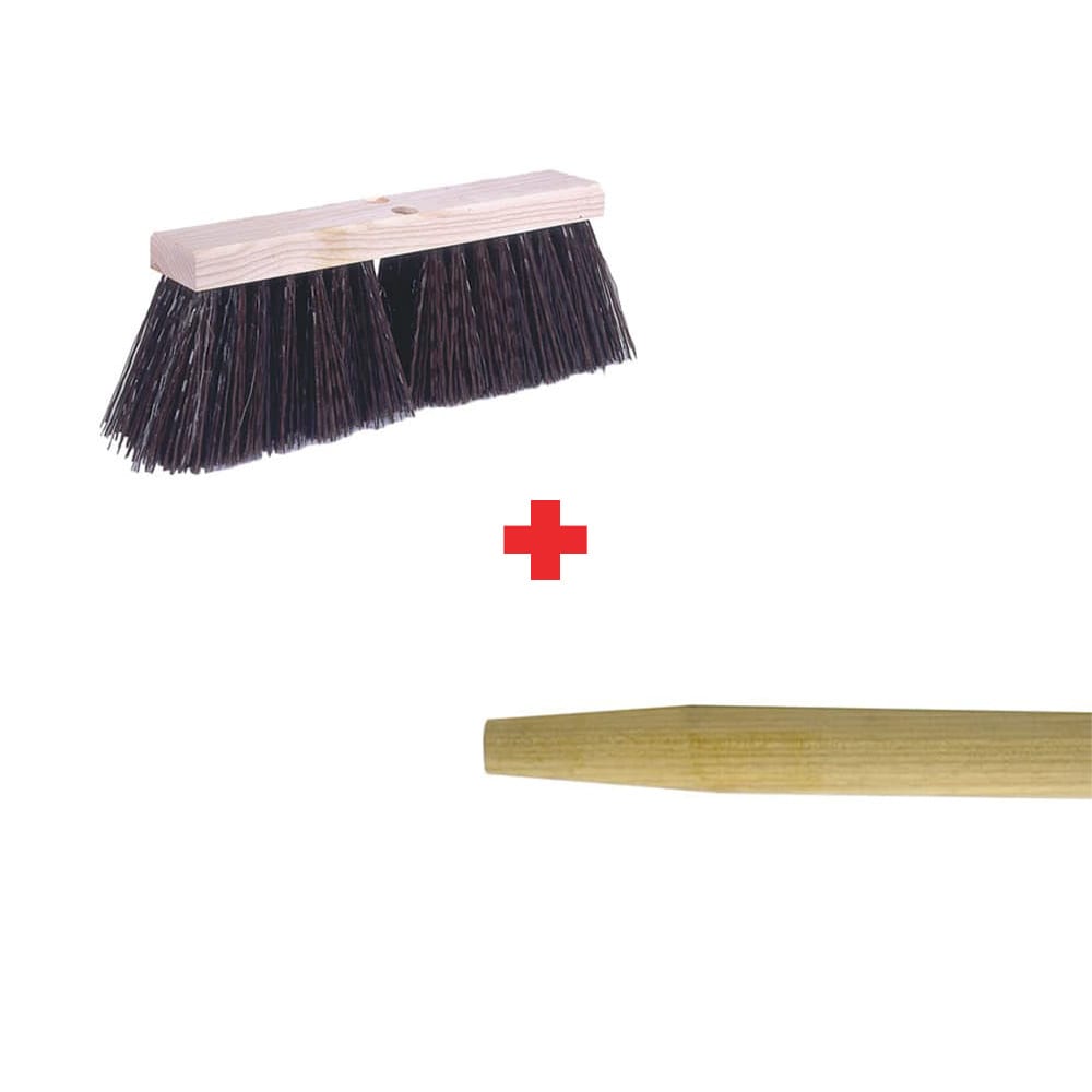 Weiler 42173 + 44020 18" Street/Asphalt Broom with 60" Wood Handle