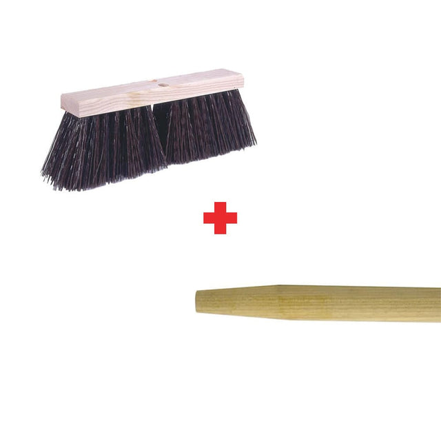 Weiler 42173 + 44020 18" Street/Asphalt Broom with 60" Wood Handle