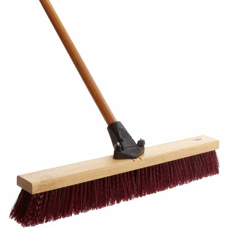 Weiler 44604 24" Pro-Flex Maroon Polypropylene Sweep with 60" Wood Handle