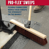 Weiler 44604 24" Pro-Flex Maroon Polypropylene Sweep with 60" Wood Handle - 2