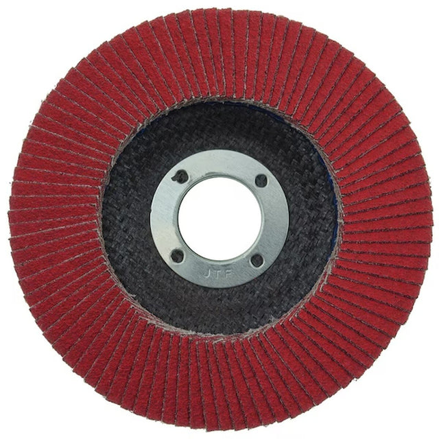 Weiler 50103 4-1/2 in Saber Tooth Ceramic Flap Disc Type 29 Angled with Phenolic Backing 80 Grit 7/8 in Arbor (10 Pack)