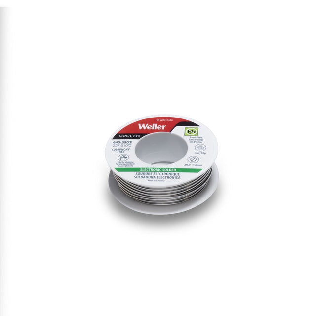 Weller WLWIREL1630 1.6 mm Sn97Cu3 Electronic Solder Wire with 2.2 Percent Flux 85 g 3 oz