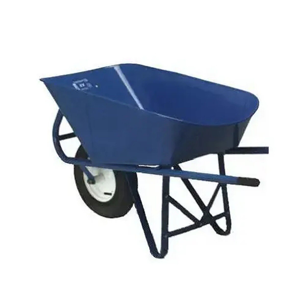 Wellmade WLMD Corp 401361 6 Cu Ft Contractor Grade Steel Wheelbarrow with Flat Free Tire and Steel Handles