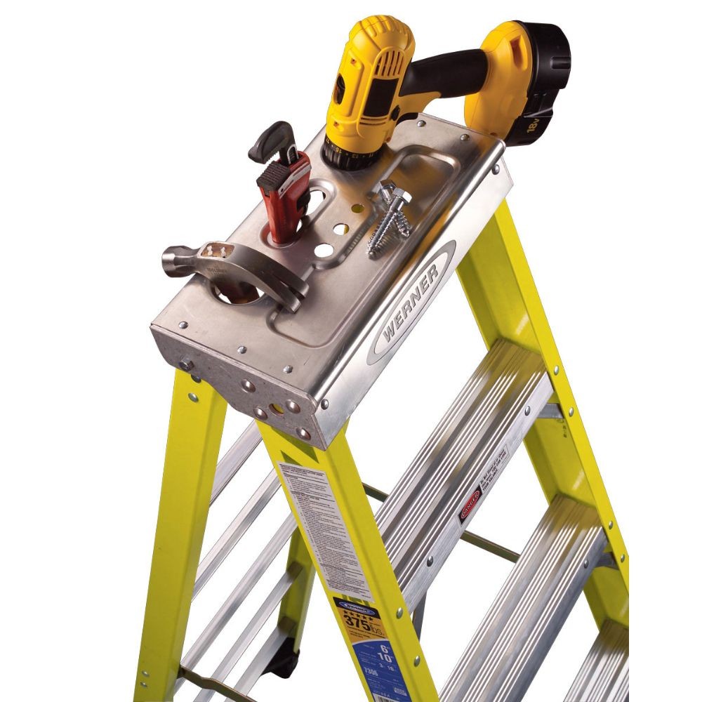 Werner 7304S 4ft Type IAA Fiberglass Stepladder with Shelf - 3
