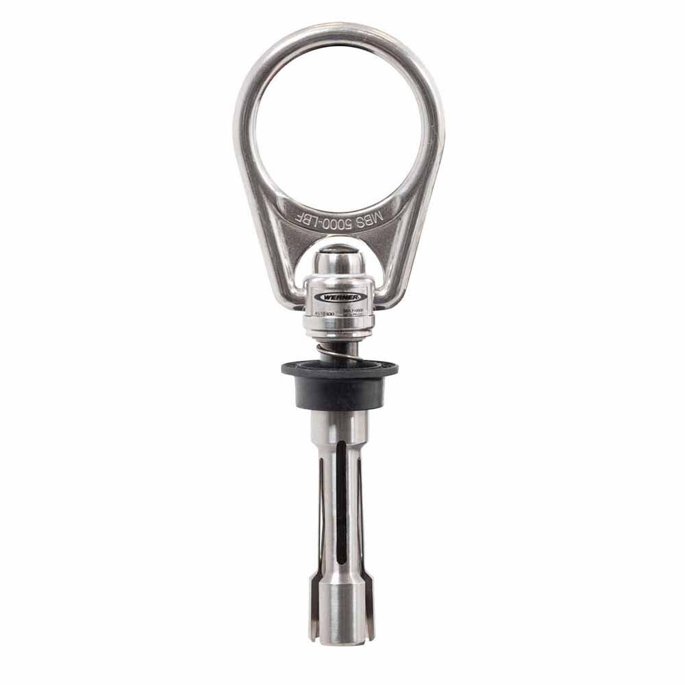 Werner A510300 R3 Reusable Concrete Anchor, Drill 3/4" Dia. X 3-1/2" Hole, Forged SS Swivel D Ring - 3