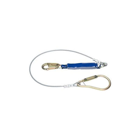 Werner C361400 6' DeCoil Cable Single Leg Lanyard, Snap Hook, 2" Carabiner