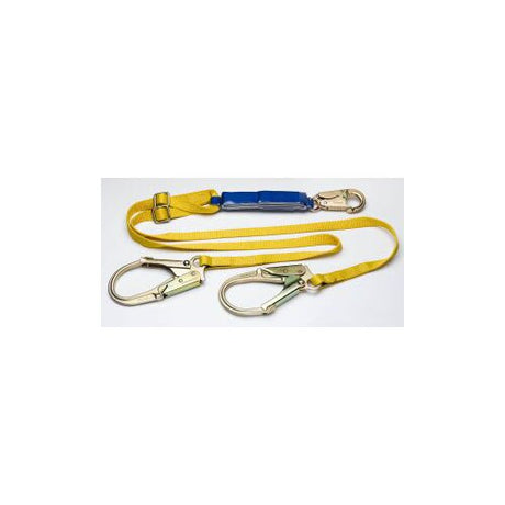 Werner C411202 6' DeCoil Adjust. Twinleg Lanyard, Snap & Rebar Hook, 1" Web