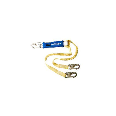 Werner C441100 6' DeCoil Stretch Twinleg Lanyard, Elastic Web, Snap Hook