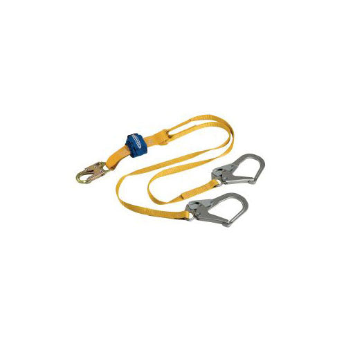 Werner C611200 6' DeCoil DCELL Lite 2 Leg Lanyard, 1" Web, Snap&Rebar Hook