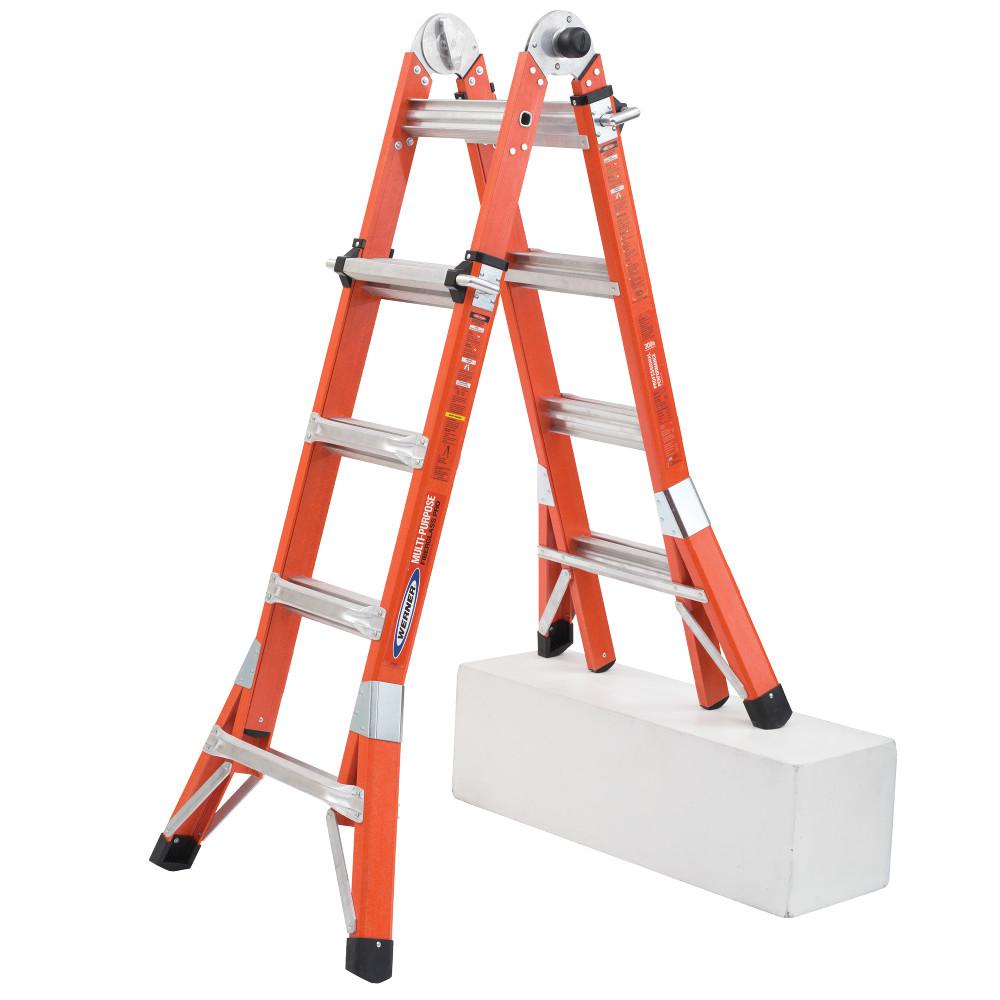 Werner FMT-17 FMT-17 18 ft Reach Type IA Fiberglass Multi-Position Ladder - 4