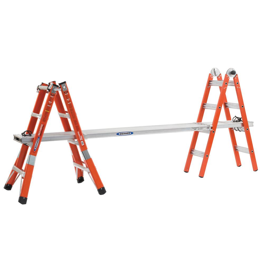 Werner FMT-17 FMT-17 18 ft Reach Type IA Fiberglass Multi-Position Ladder - 5