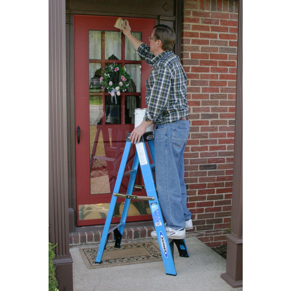 Werner FS104 4ft Type I Fiberglass Single Sided Stepladder - 5