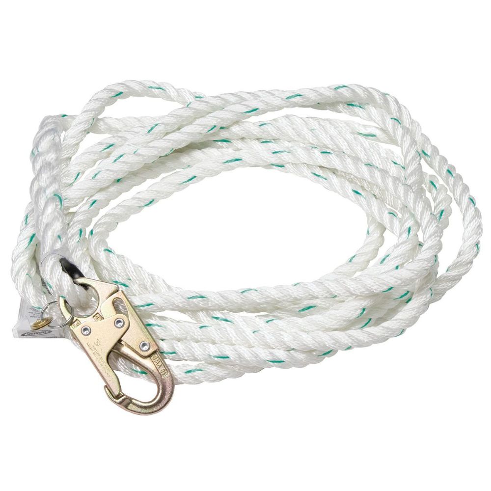 Werner L201125 125' Vertical Lifeline - 5/8" Poly Blend Rope, Snap Hook