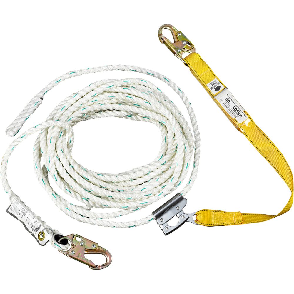 Werner L232050C 50' Rope Lifeline w/Manual Rope Grab & 3' Lanyard RETAIL