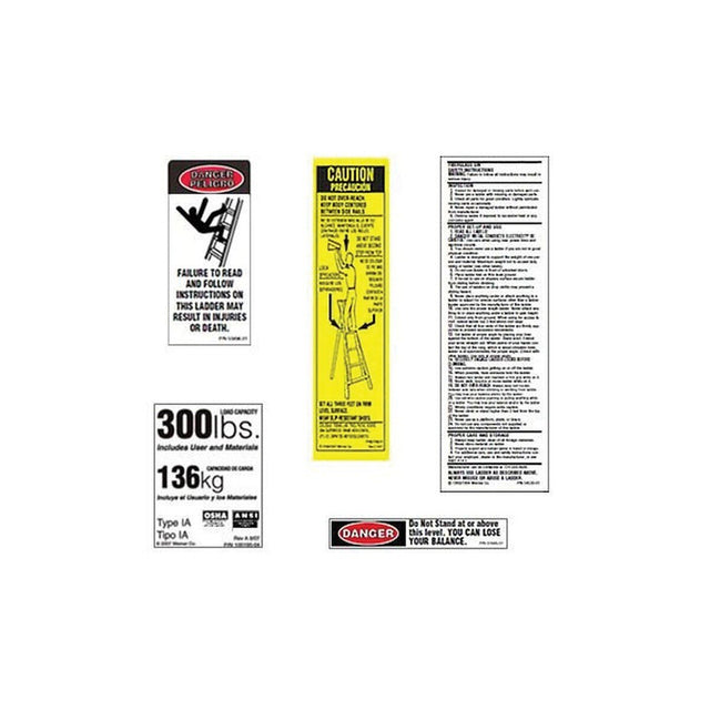 Werner LSF100 Ladder Sticker Replacement Kit 300 lb Rating