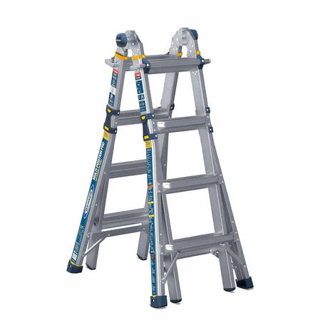 Werner MT-18IAA 18FT Reach Height Multi-Position Ladder, 375LB Load Capacity, 17FT T IAA, 18' AL TEL ARTCLT LDR IAA HSMT