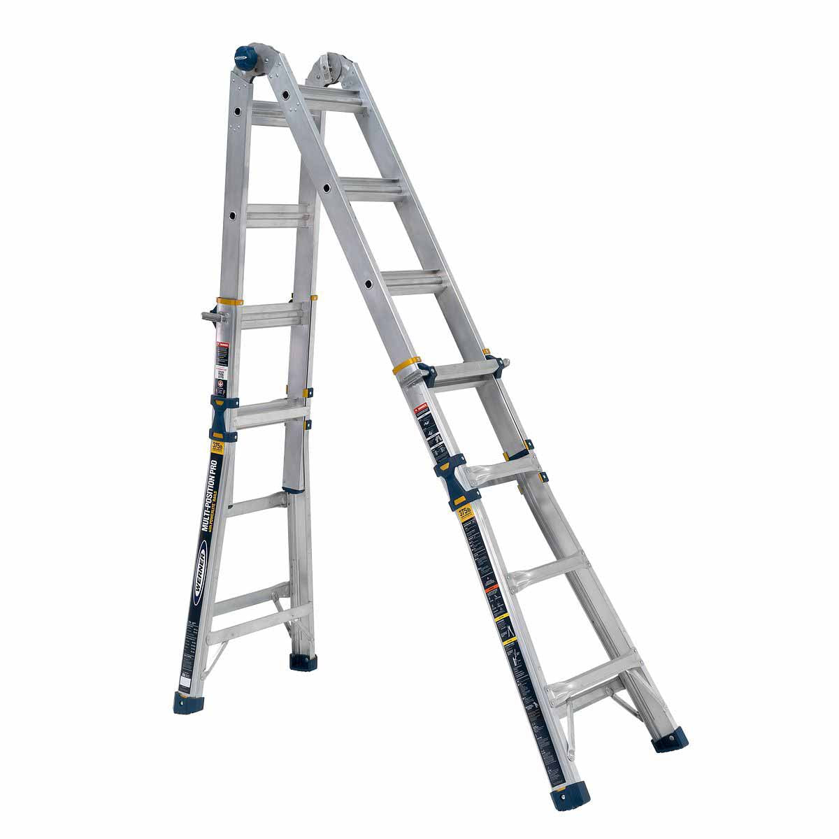 Werner MT-18IAA 18FT Reach Height Multi-Position Ladder, 375LB Load Capacity, 17FT T IAA, 18' AL TEL ARTCLT LDR IAA HSMT - 6