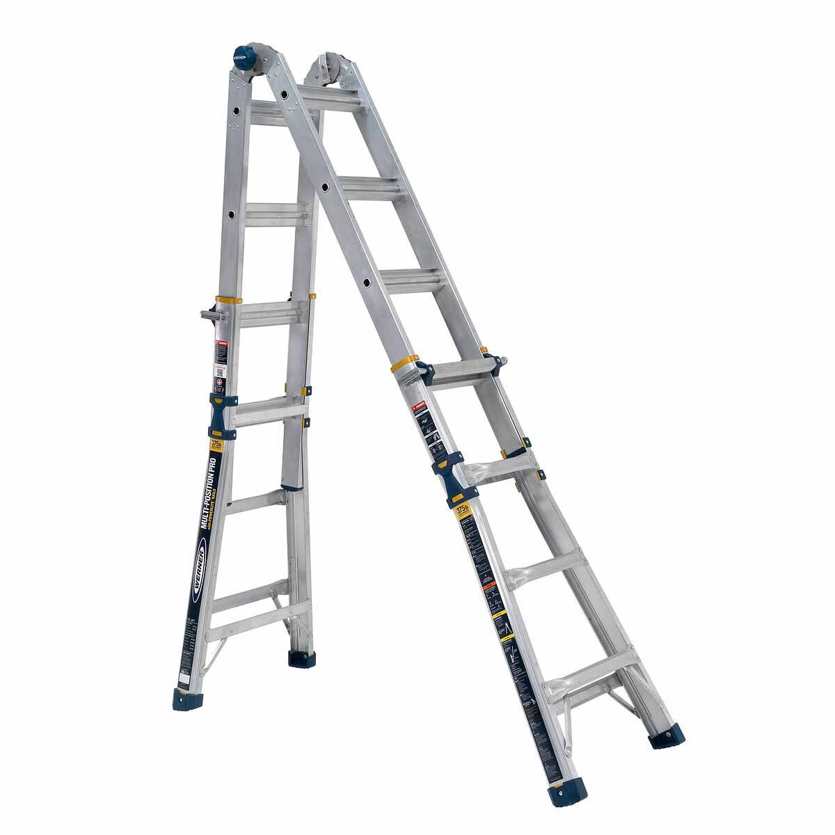 Werner MT-18IAA 18FT Reach Height Multi-Position Ladder, 375LB Load Capacity, 17FT T IAA, 18' AL TEL ARTCLT LDR IAA HSMT - 5