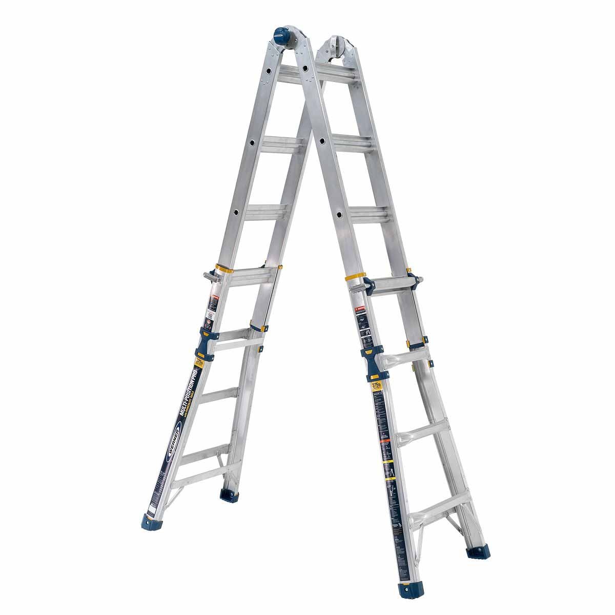 Werner MT-18IAA 18FT Reach Height Multi-Position Ladder, 375LB Load Capacity, 17FT T IAA, 18' AL TEL ARTCLT LDR IAA HSMT - 11