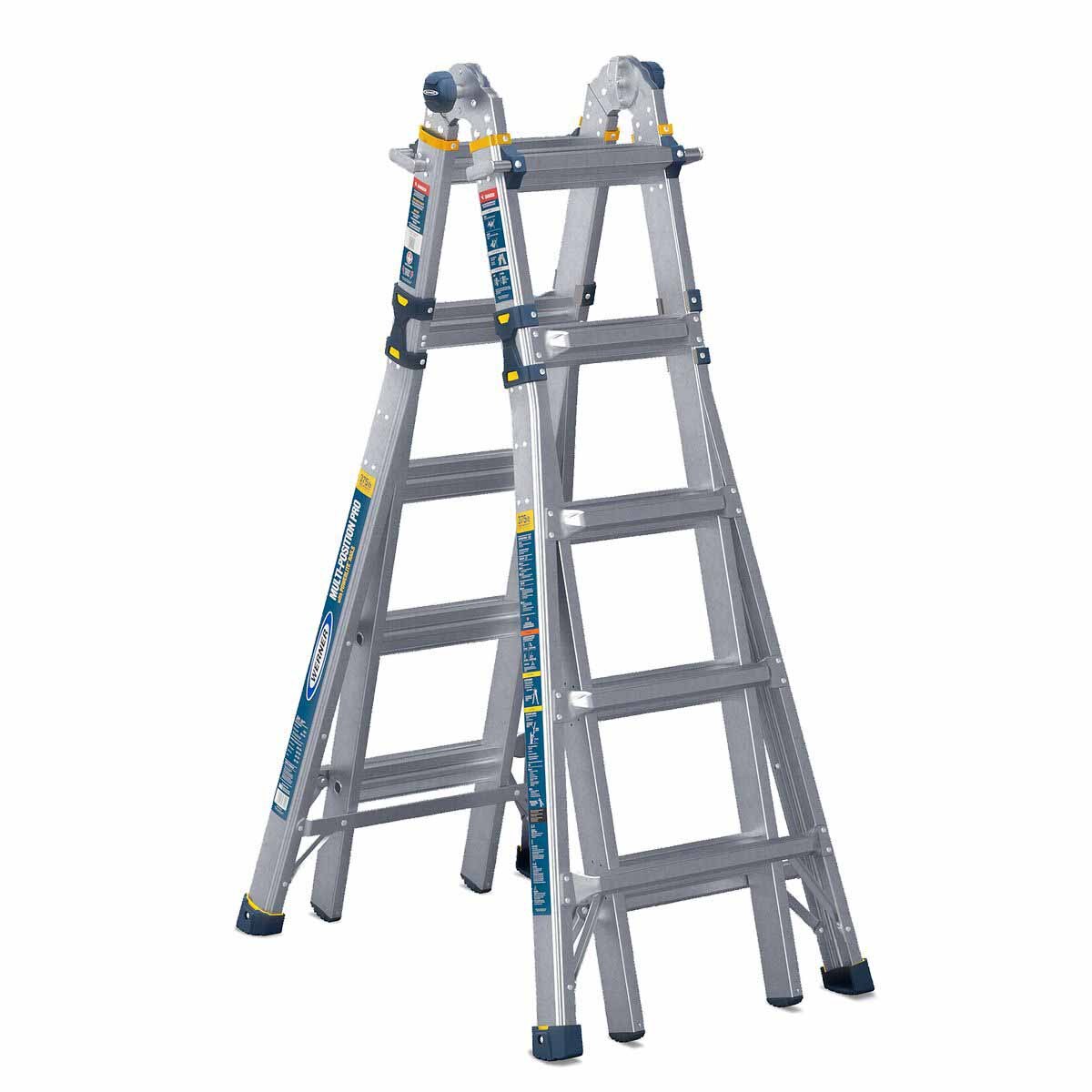 Werner MT-22IAA 22FT Reach Height Multi-Position Ladder, 375LB Load Capacity 22FT Type IAA, 22' AL TEL ARTCLT LDR IAA HSMT - 2