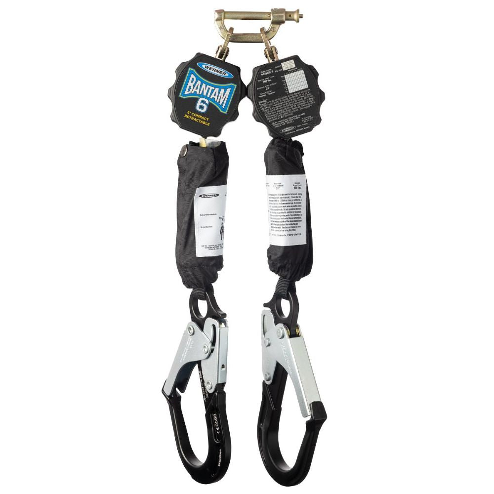 Werner R433006-R 2 - Bantam R430006-R SRL's with A100531 Twinleg Carabiner Adapter - 2