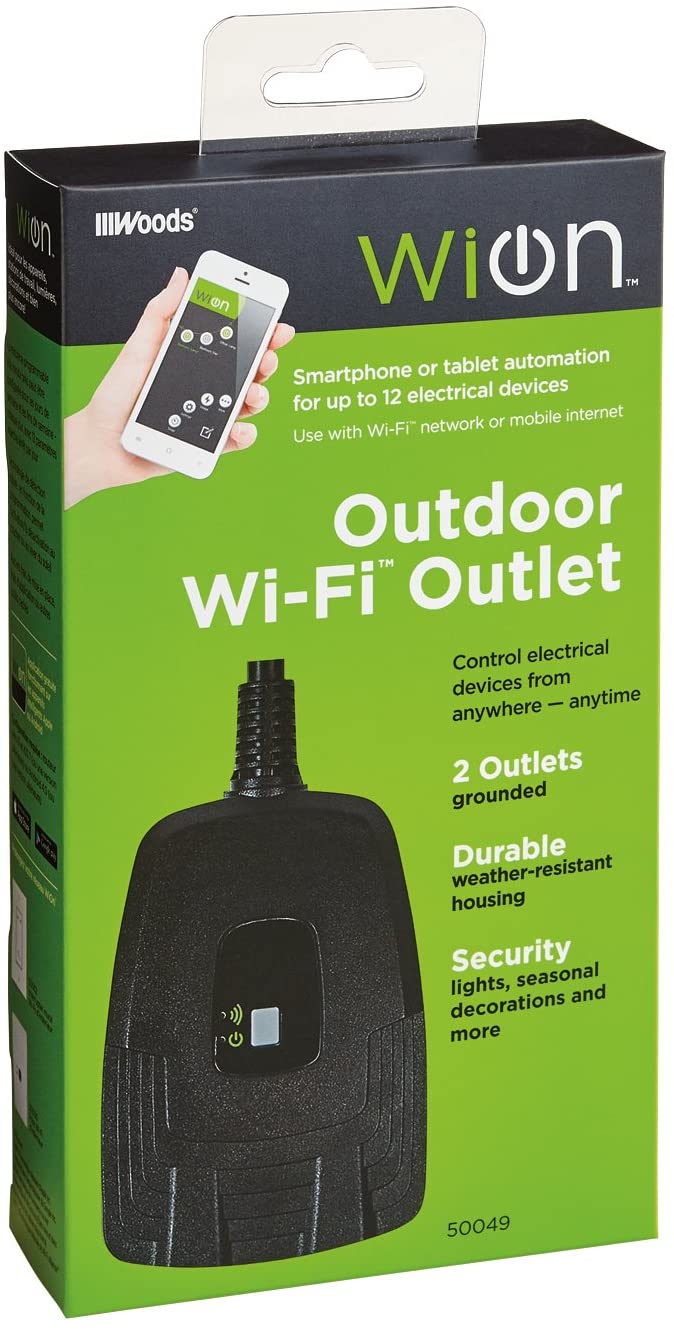 WiOn 50049 Outdoor Wi-Fi Wireless Plug-In Switch, Smartphone And Tablet Automation For Up To 12 - 2