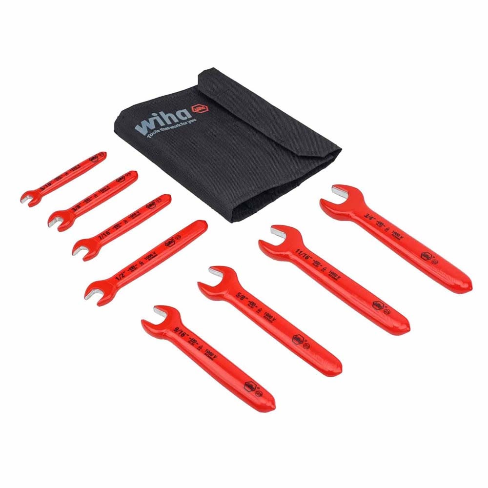 Wiha 20192 8 Piece Insulated Open End Wrench Set - SAE