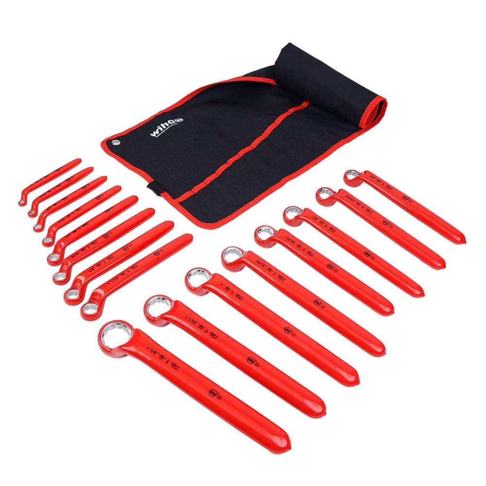 Wiha 21094 16 Piece Insulated Deep Offset Wrench Set - SAE