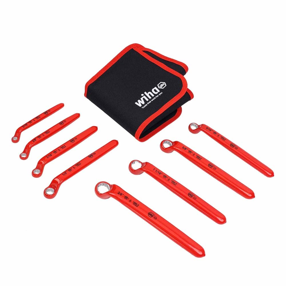 Wiha 21096 8 Piece Insulated Deep Offset Wrench Set - SAE