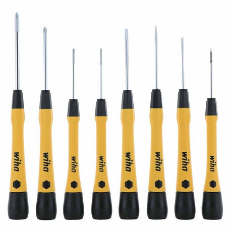 Wiha 27396 8 Piece ESD Safe Picofinish Precision Screwdriver Set in Pouch