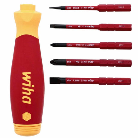 Wiha 28345 6 Piece Insulated SlimLine PocketMax Multi-Driver