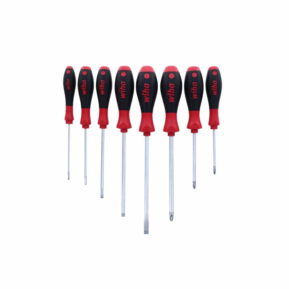 Wiha 30298 8 Piece SoftFinish Slotted and Phillips Screwdriver Set