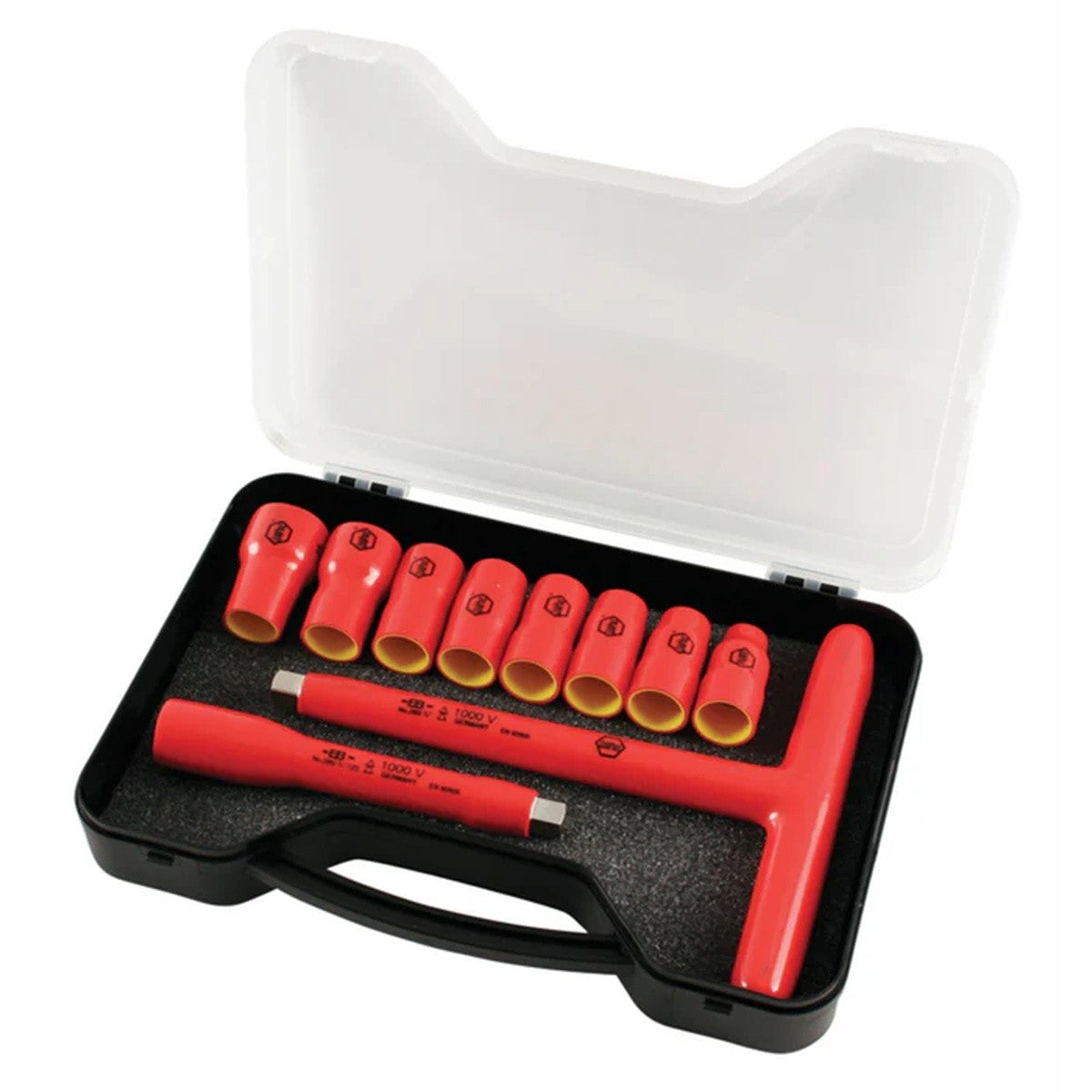 Wiha 31595 3/8" Drive Insulated Socket and T-Handle Set Metric 10mm to 19mm (10 Piece)