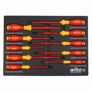 Wiha 32080 10 Piece Insulated SoftFinish Cushion Grip Screwdriver Tray Set