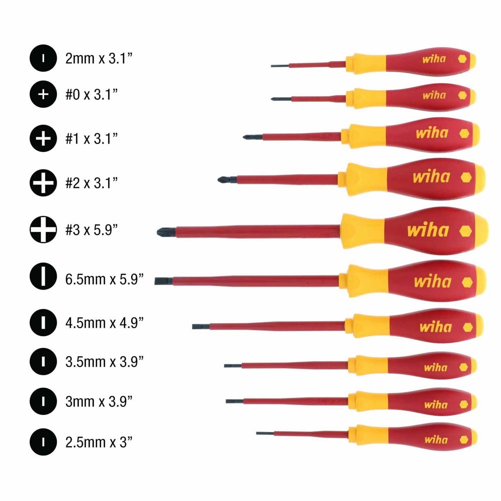 Wiha 32093 10 Piece Insulated SoftFinish Screwdriver Set - 2