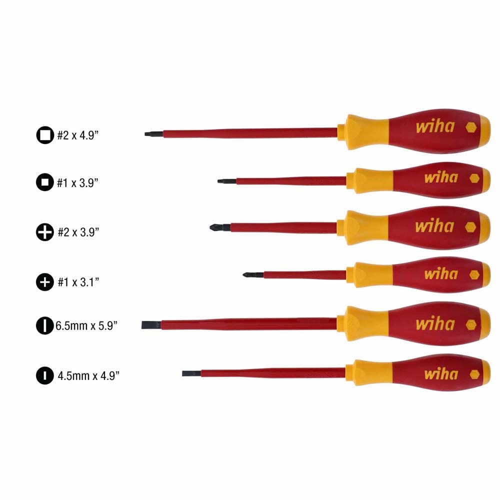 Wiha 32196 6 Piece Insulated SlimLine Screwdriver Set - 2