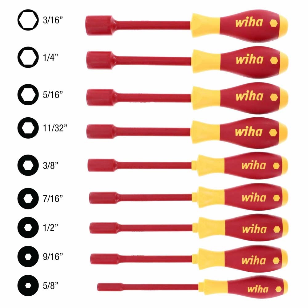 Wiha 32288 9 Piece Insulated SoftFinish Nut Driver Set - Inch - 3