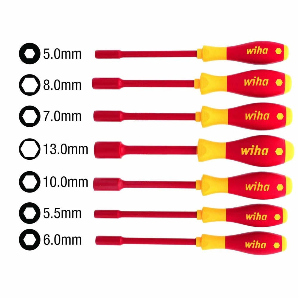 Wiha 32293 7 Piece Insulated SoftFinish Nut Driver Set - Metric - 2