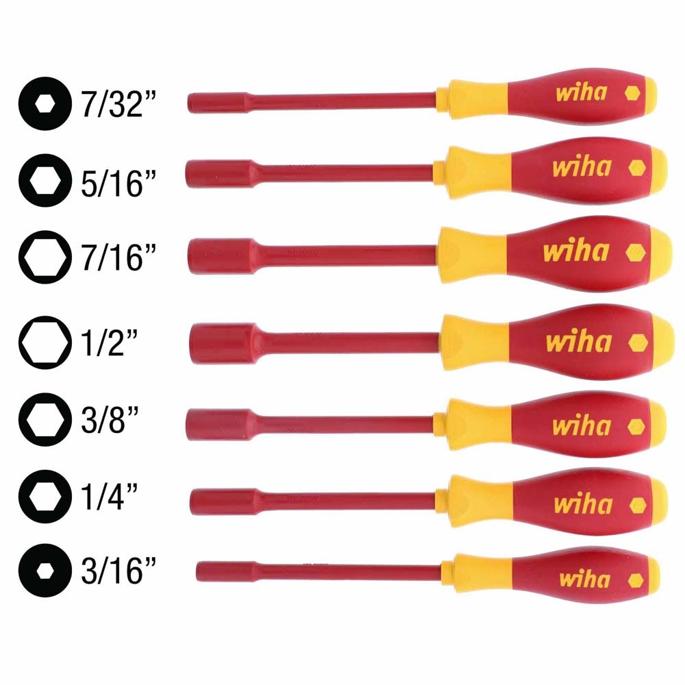 Wiha 32294 7 Piece Insulated SoftFinish Nut Driver Set - Inch - 2