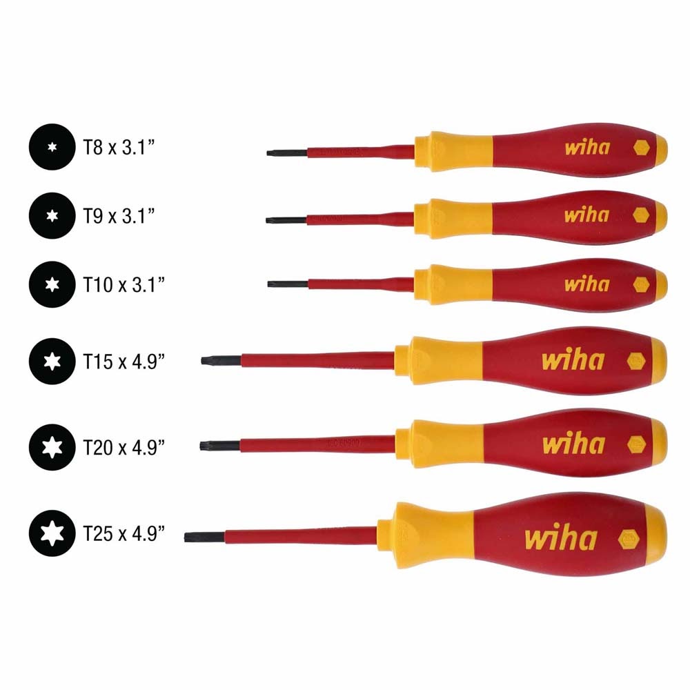 Wiha 32590 6 Piece Insulated SoftFinish Torx Screwdriver Set - 2