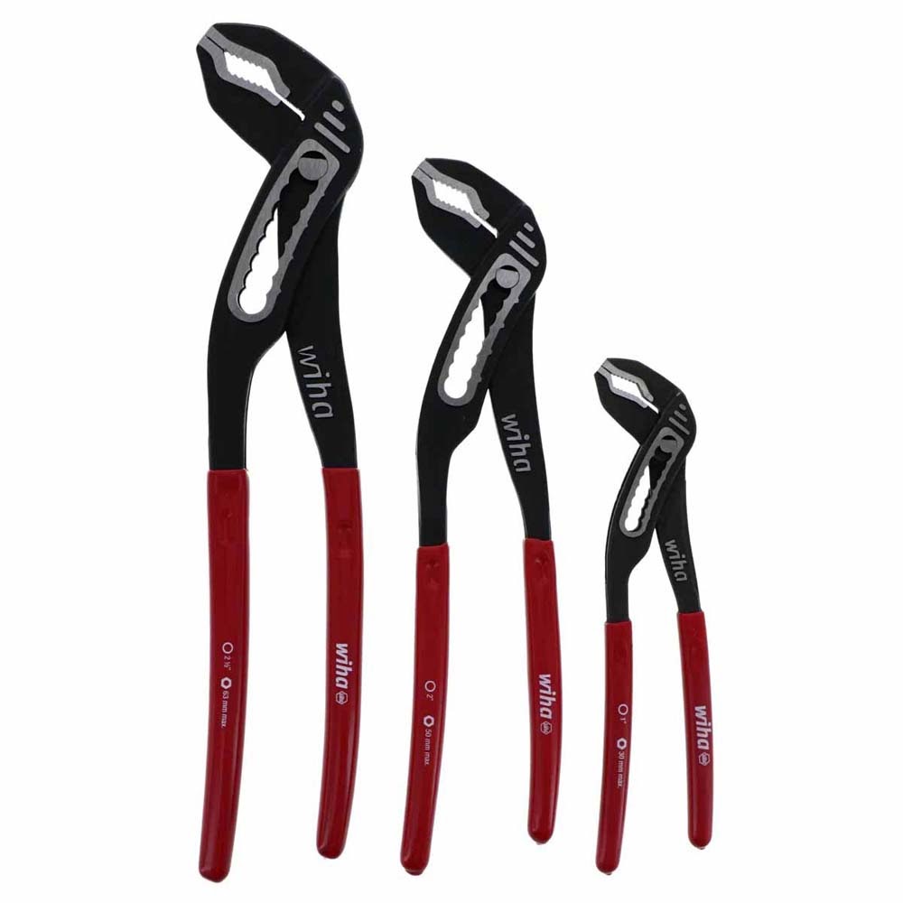 Wiha 32669 3 Piece Classic Grip V-Jaw Tongue and Groove Pliers Set - 3